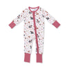 Angel Dear Pink Woodlands Flip Romper, front view flat lay