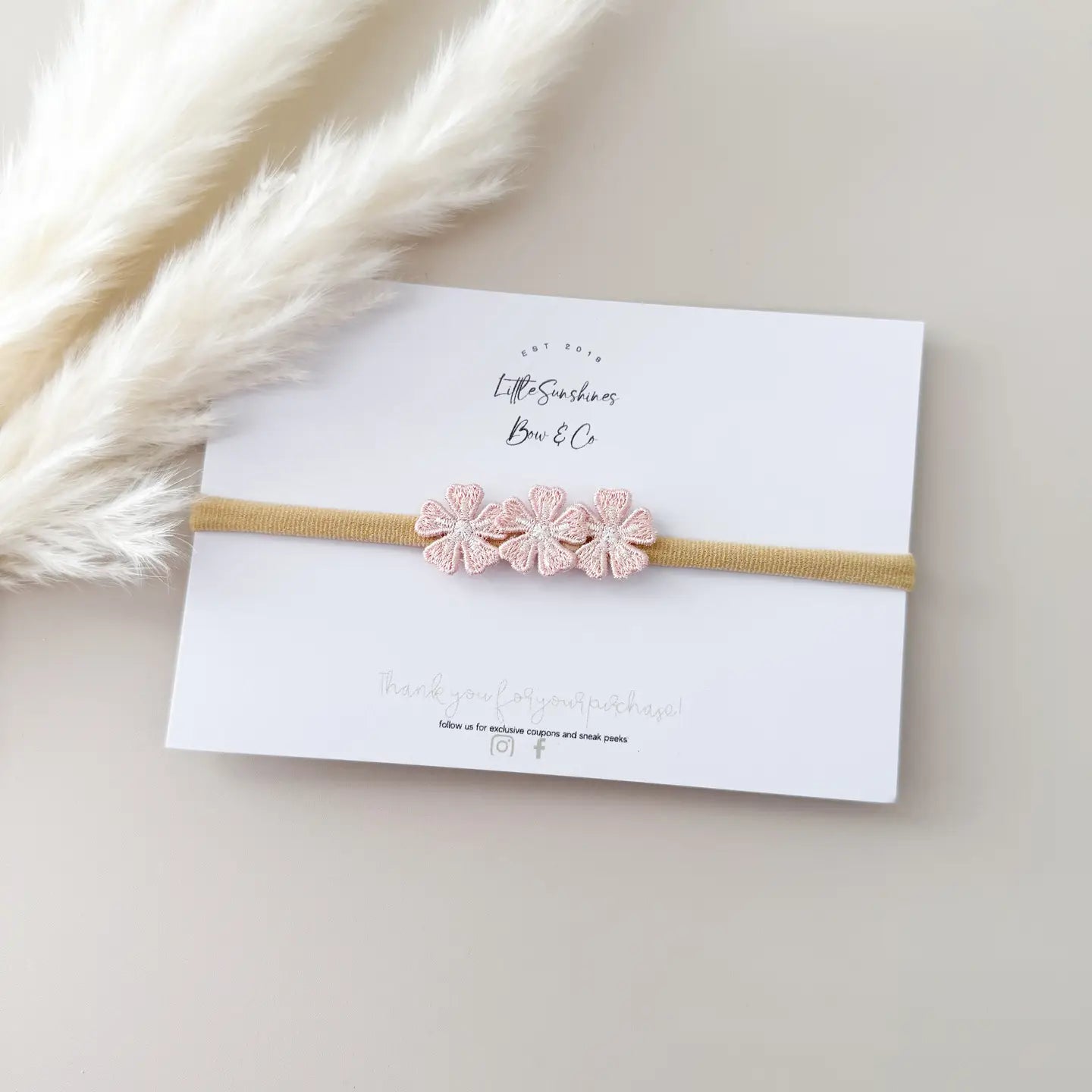 Pink floral headband