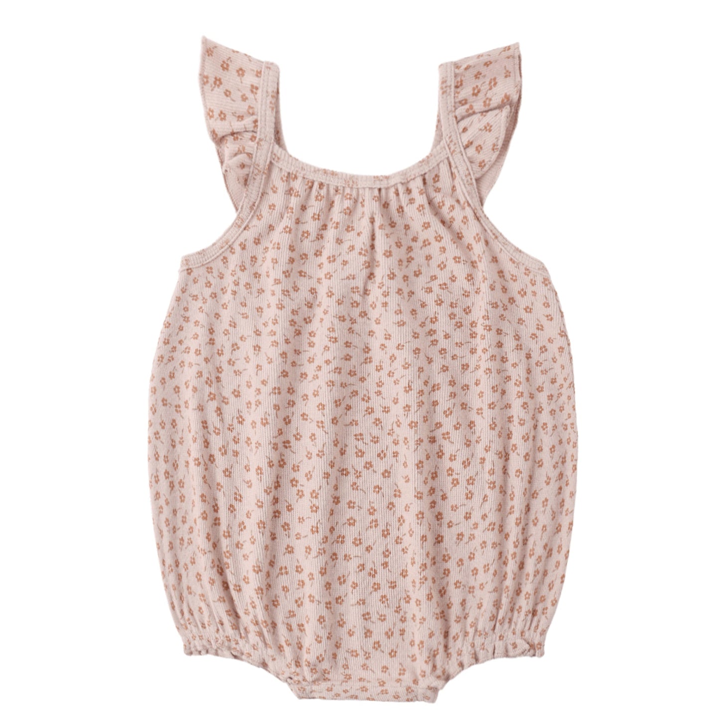 Pink Baby romper with floral pattern 