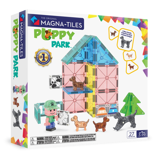 Colorful magnetic puppy park set with pet figures