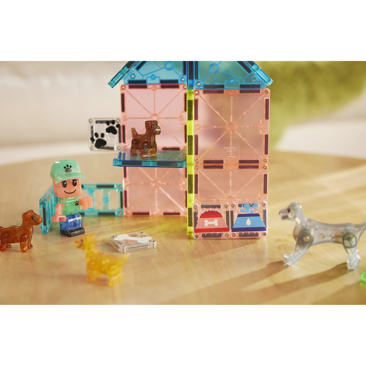 Colorful magnetic puppy park set with pet figures