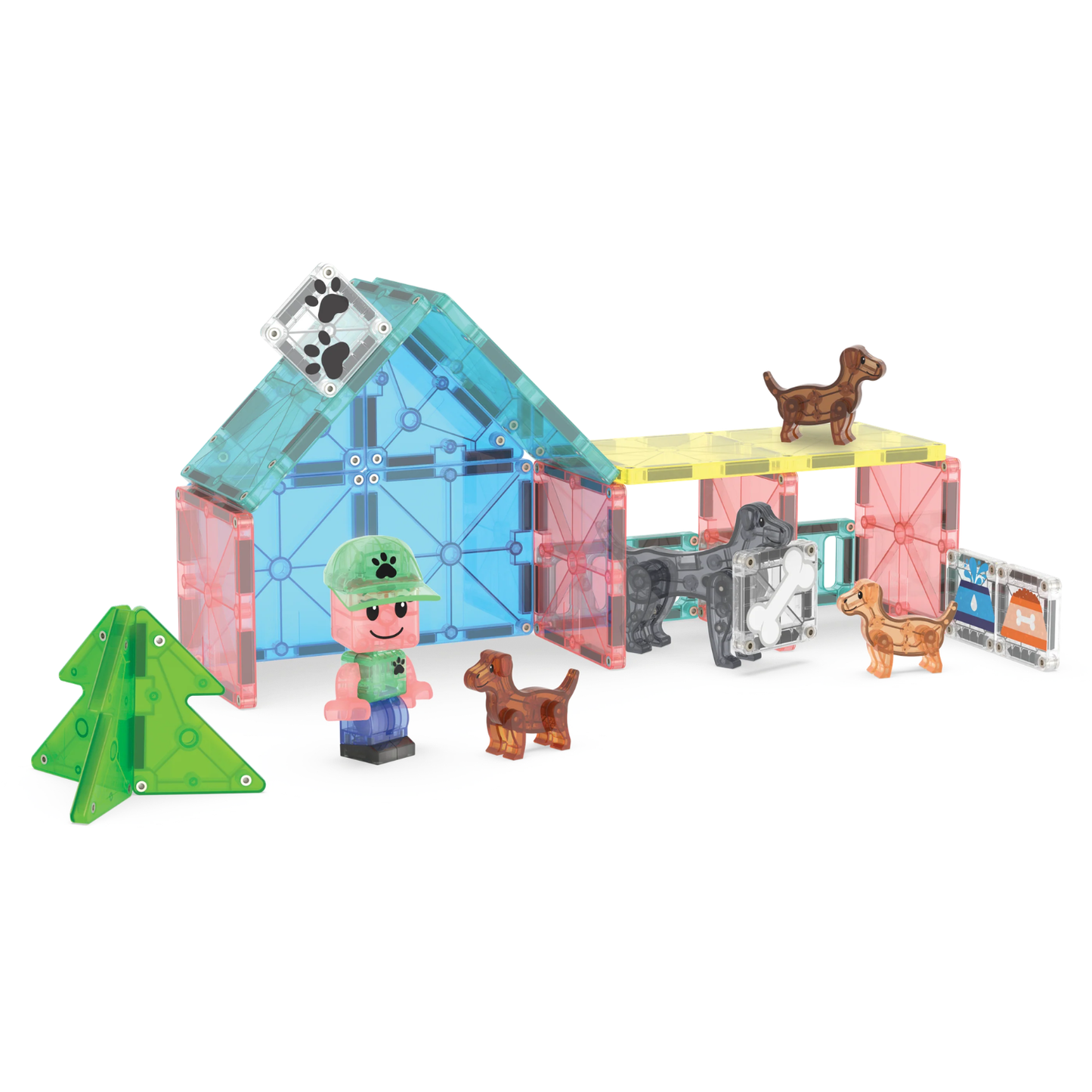 Colorful magnetic puppy park set with pet figures