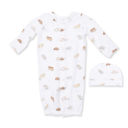Puppy Snuggle Convertible Gown and Beanie Hat by Angel Dear