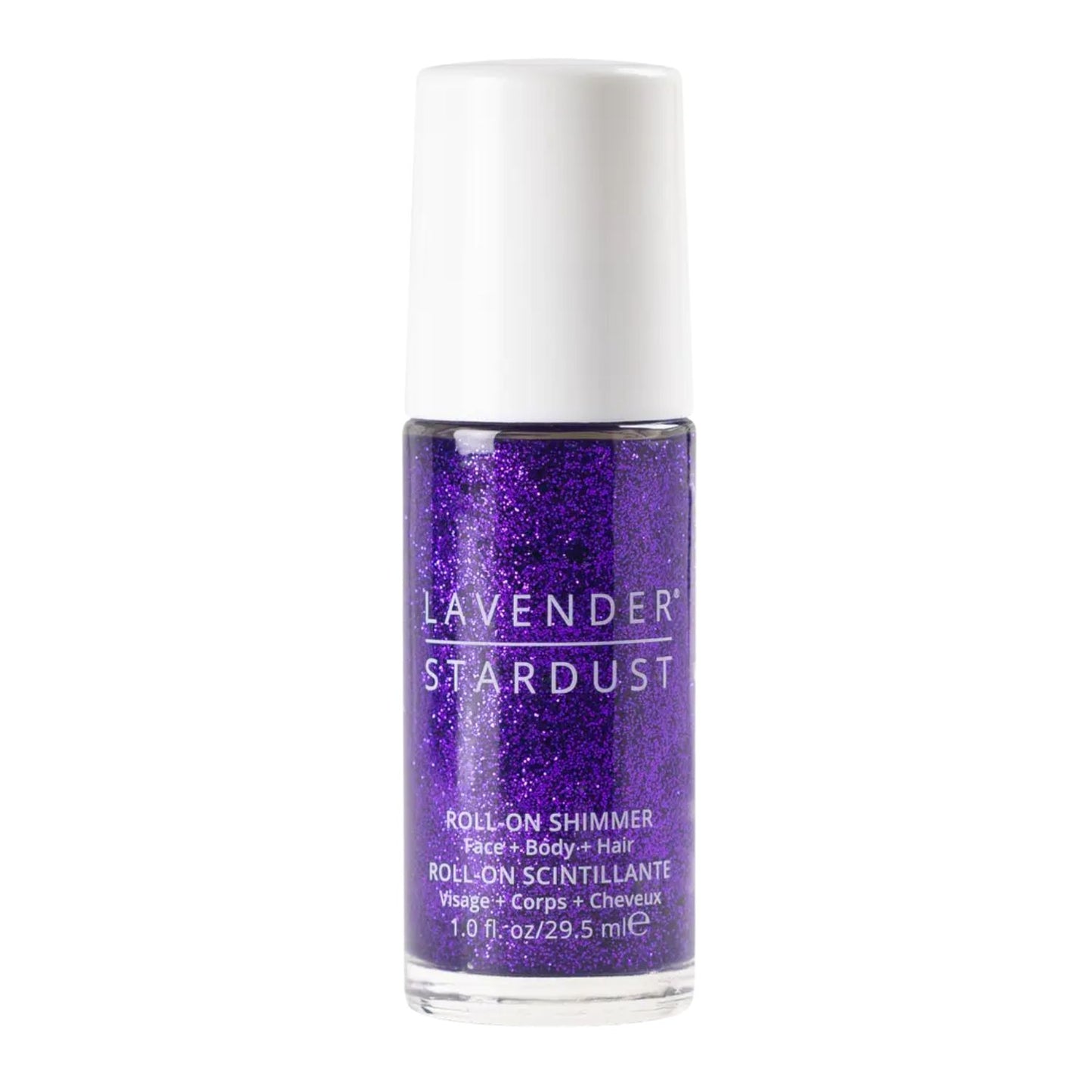 Purple roll-on glitter for face, hair, and body