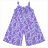 Purple paisley patterned romper on a white background