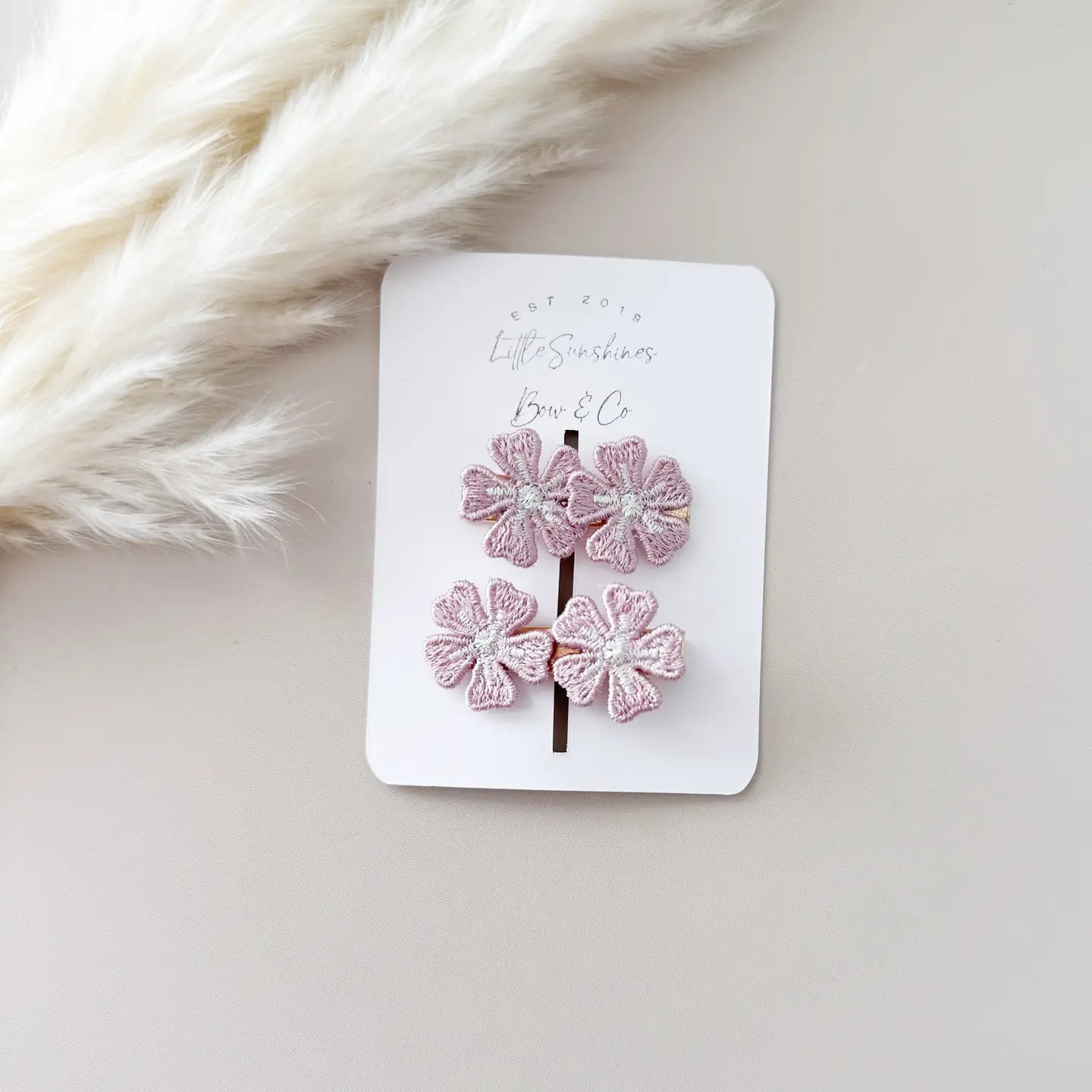 Purple Floral Hair Clips