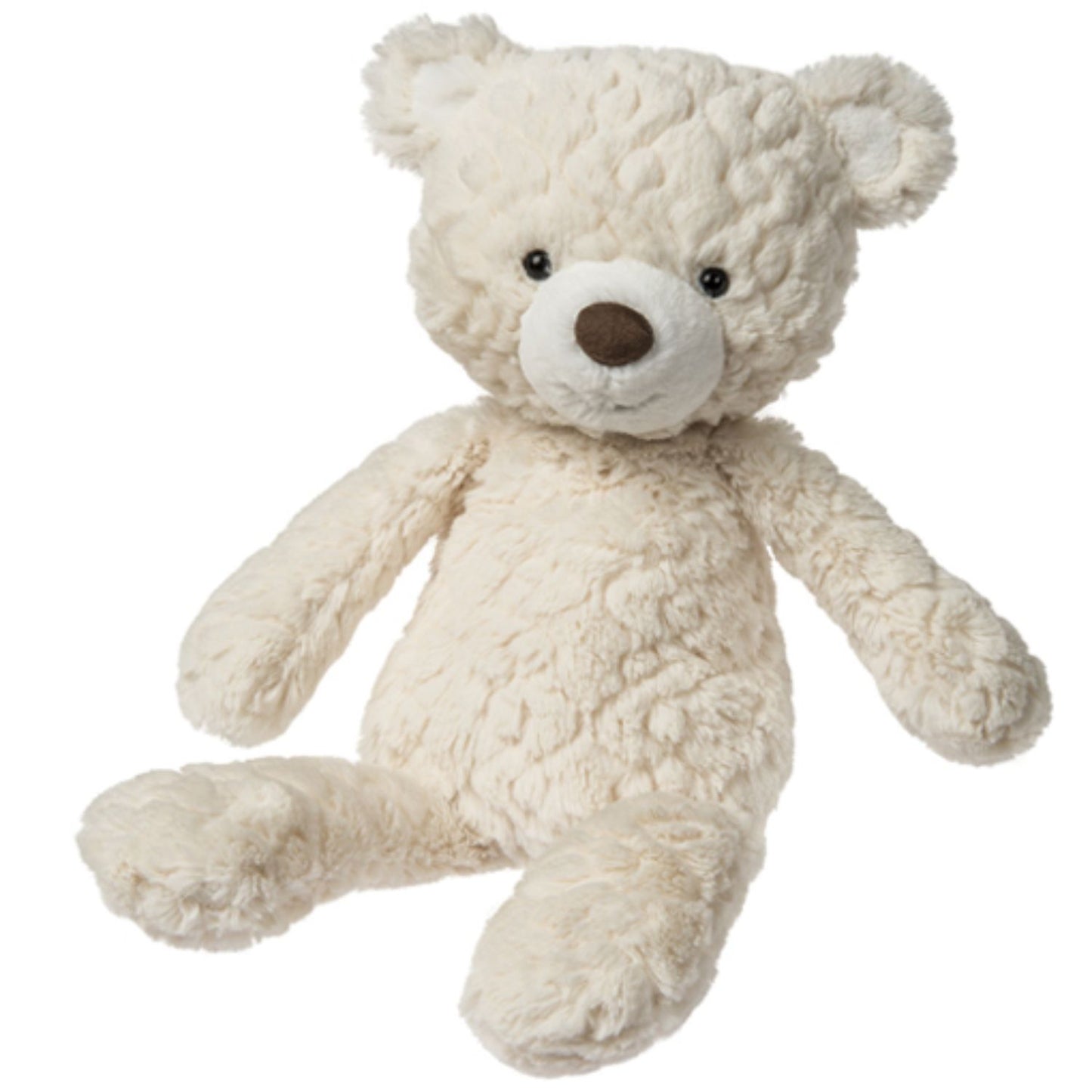 Ultra-soft textured plush toy with timeless neutral charm