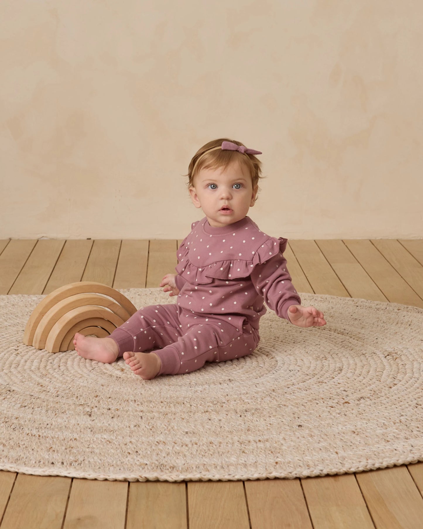 Mulberry Dot Ruffle Sweatshirt