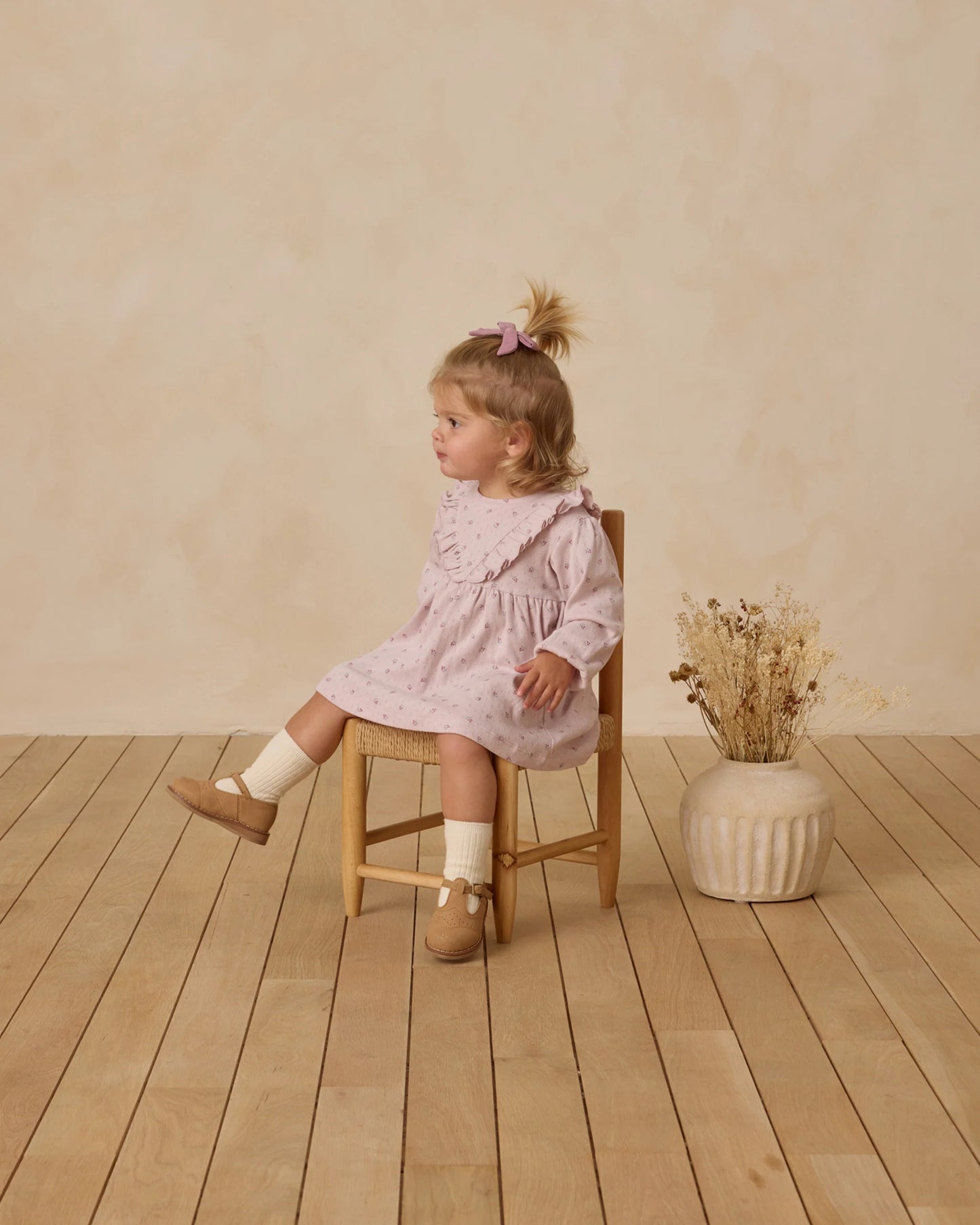 Lilac Ditsy Ruffle Dress