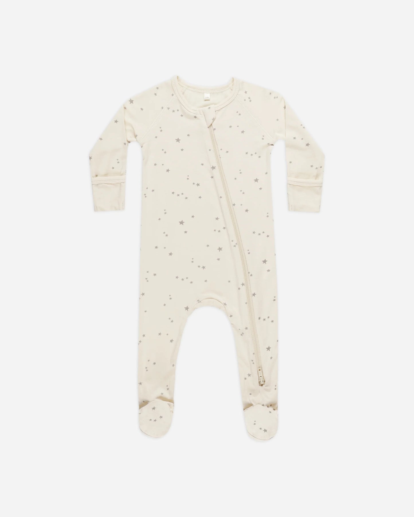 Natural Twinkle Bamboo Zip Footie