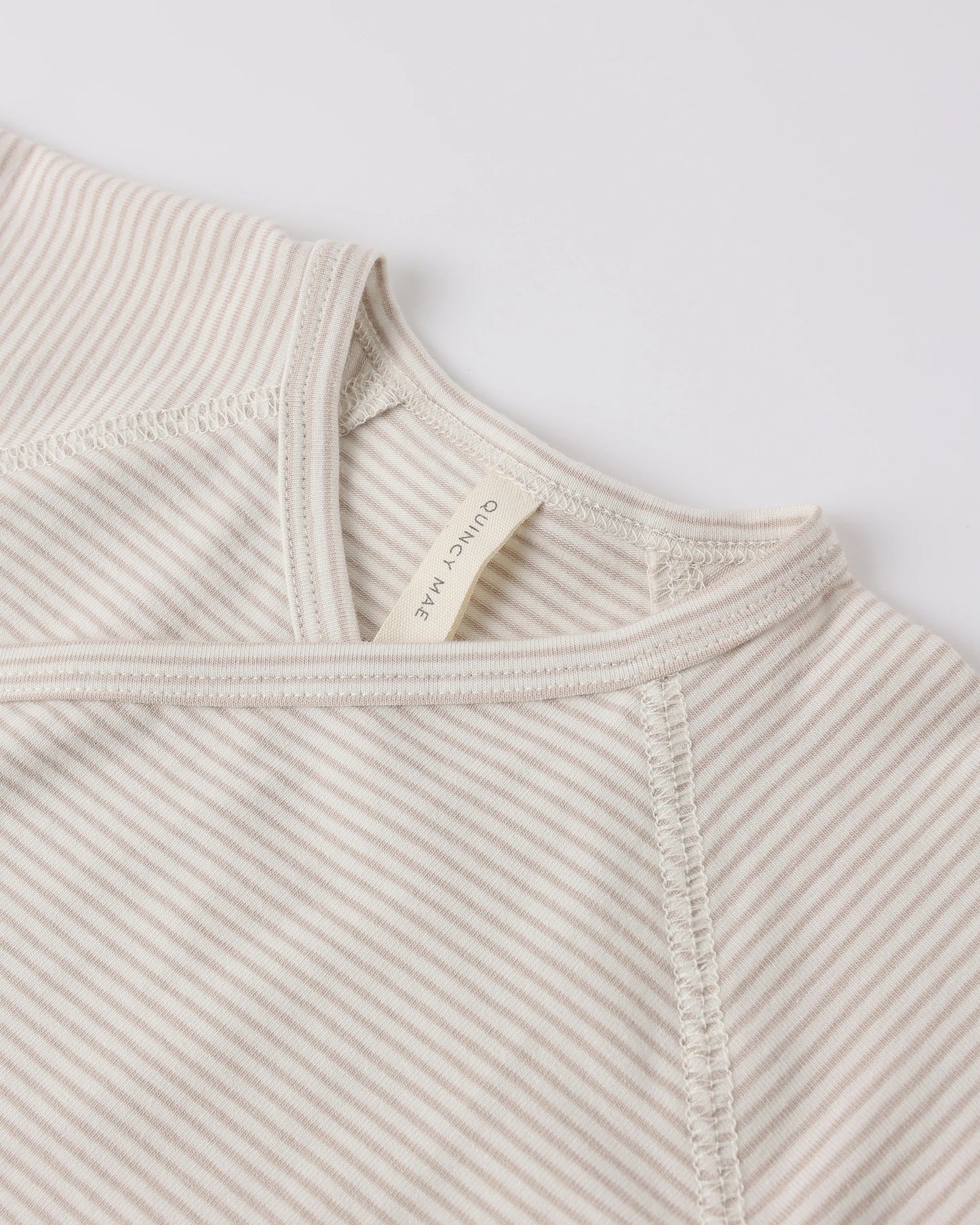 Oat Micro Stripe Wrap Top Set