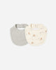 2 pk Bibs: Laurel Stripe & Turkey