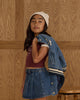 Pleated Denim Skirt