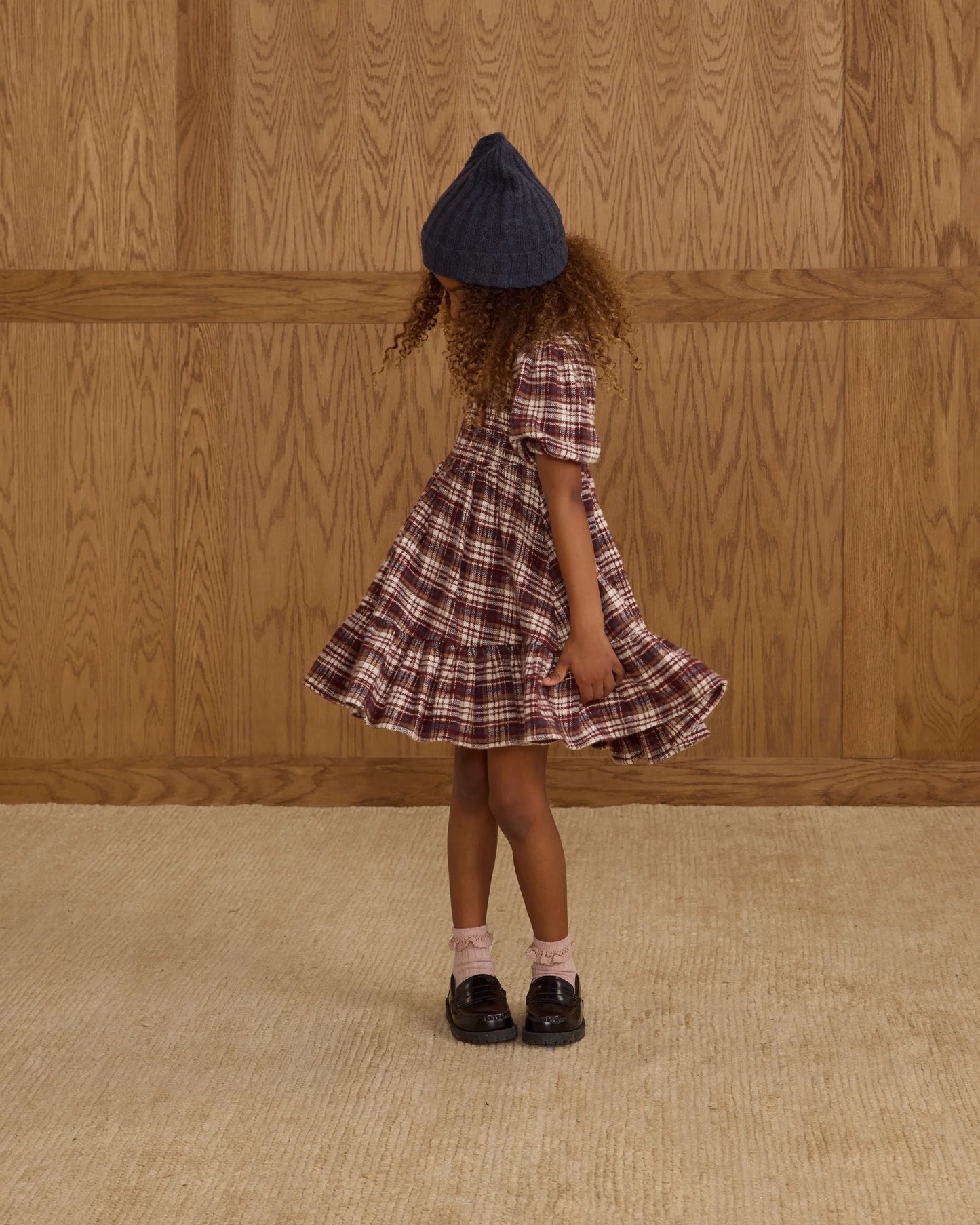 Burgundy Plaid India Dress