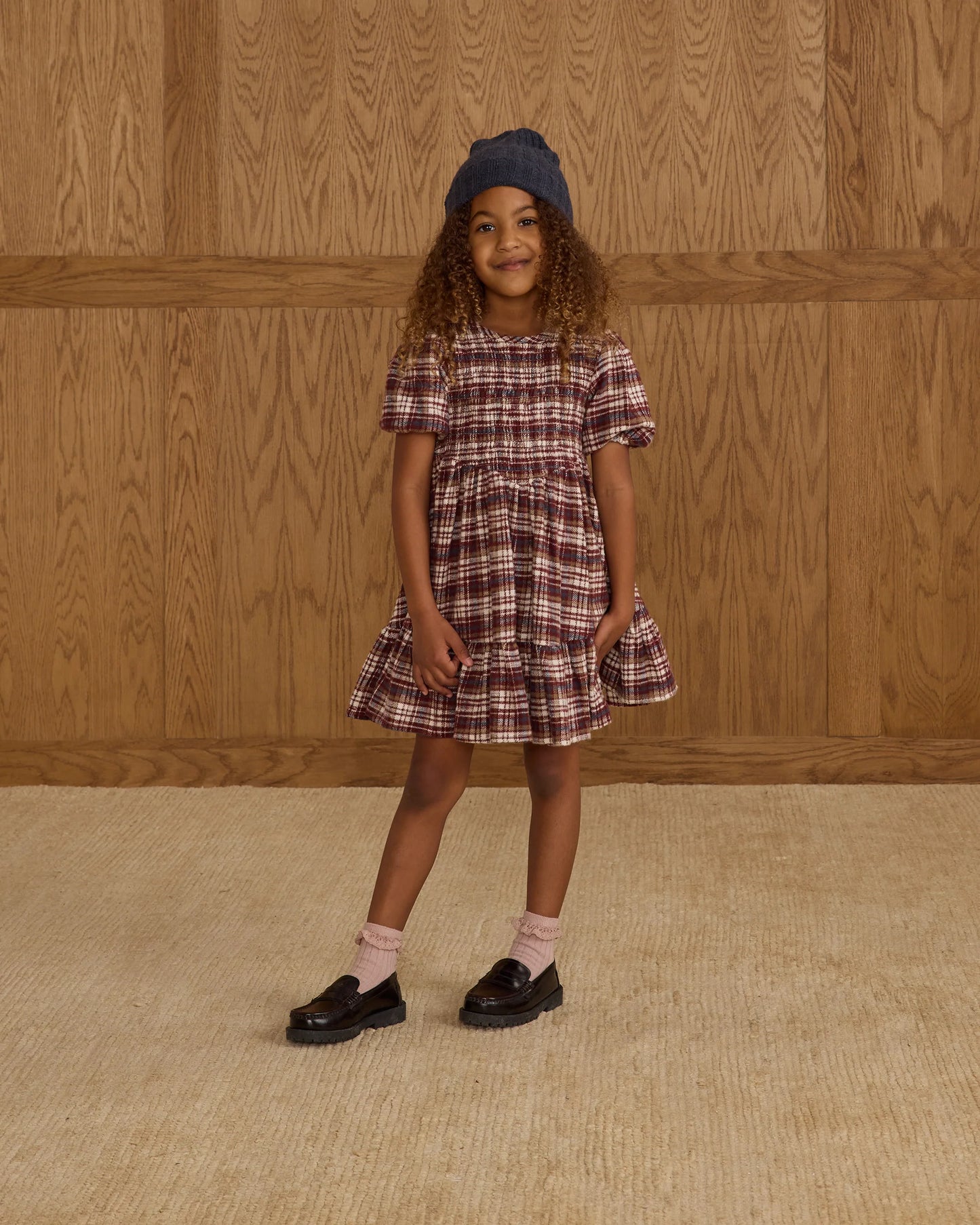 Burgundy Plaid India Dress