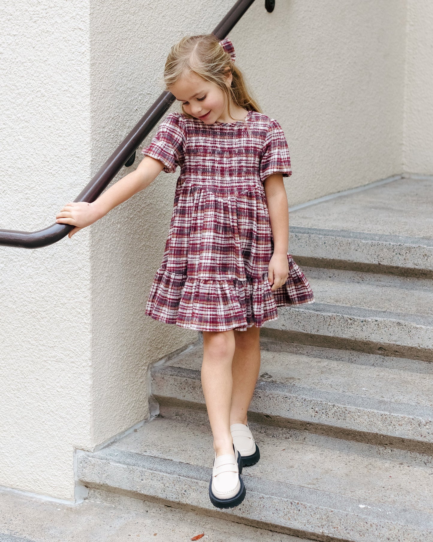 Burgundy Plaid India Dress