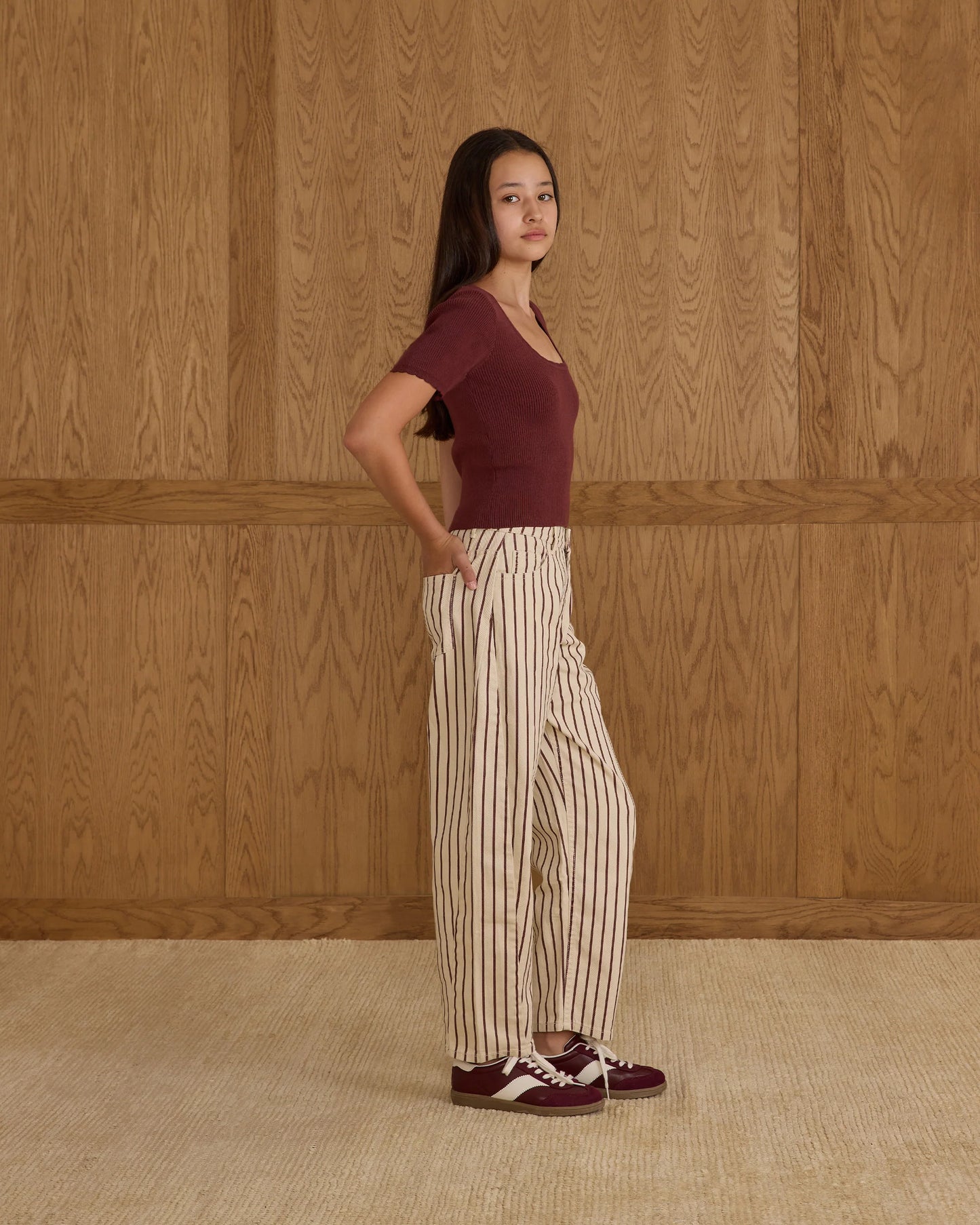 Burgundy Scallop Tee