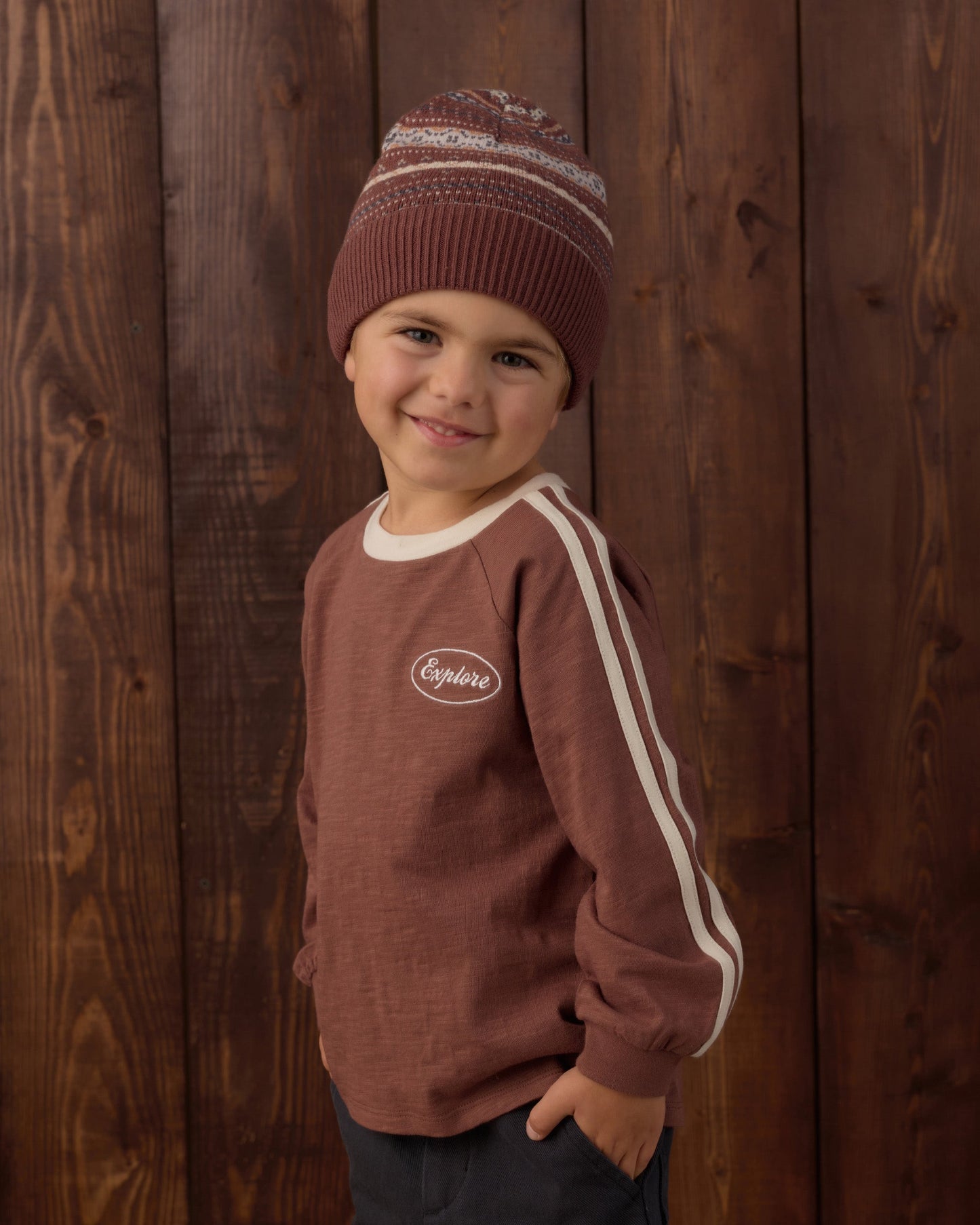 Beanie Mulberry Multi-Stripe