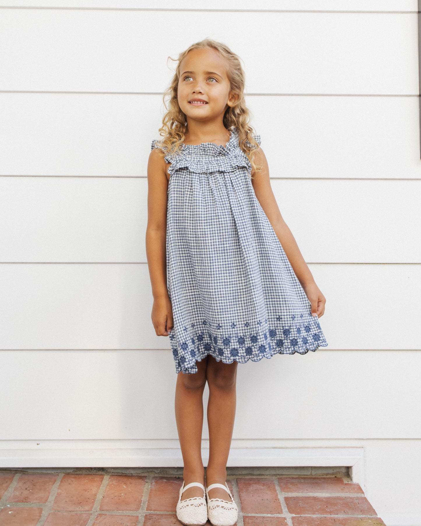 Marine Gingham Lennon Dress