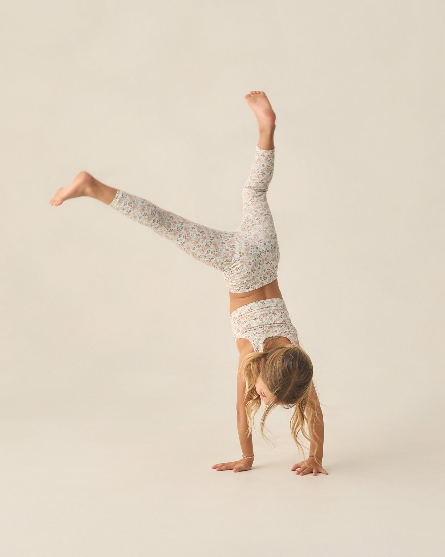 Ivory Flower Field Sports Bra