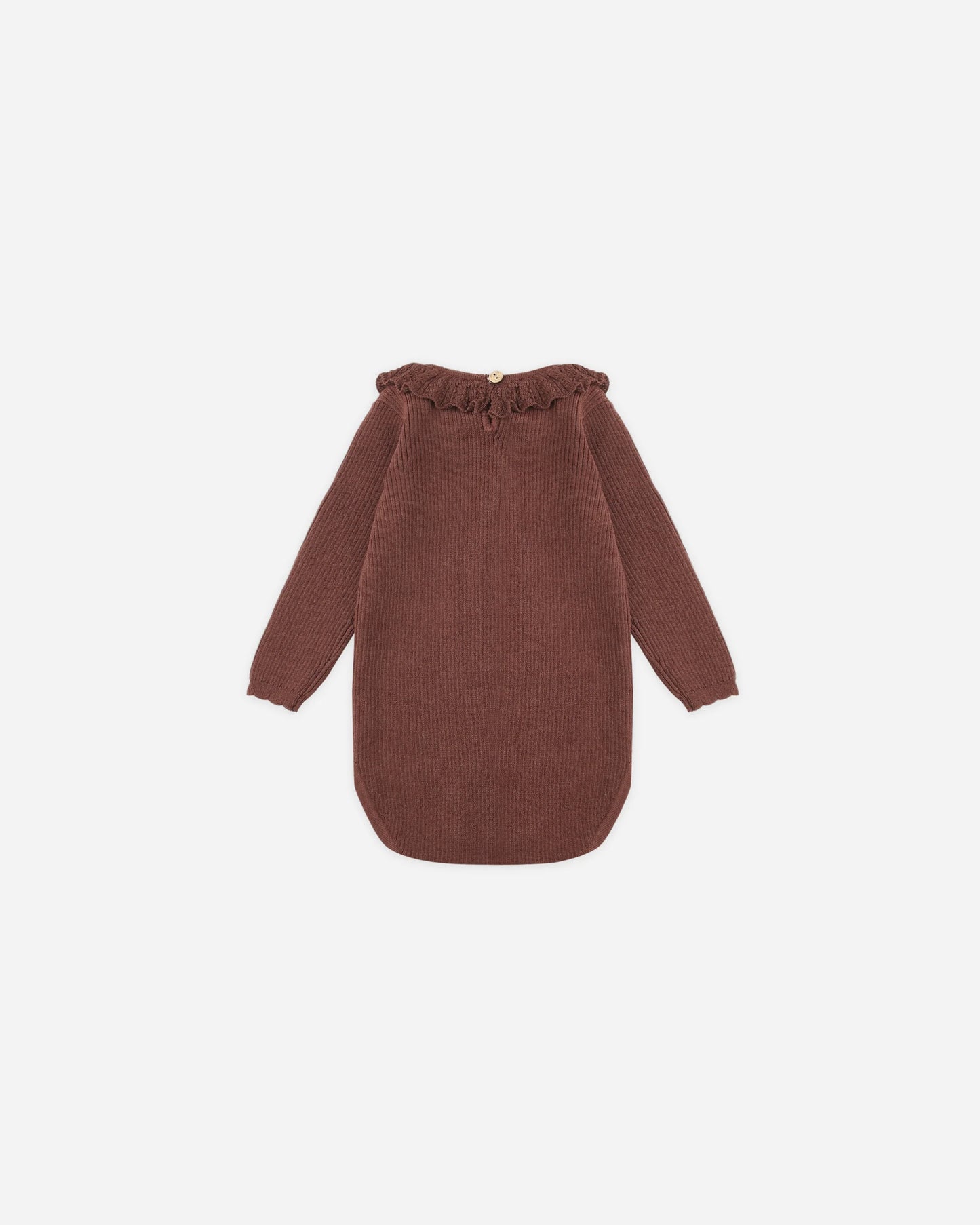 Burgundy Ruffle Collar Bodysuit