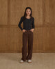 Black Ribbed Long Sleeve Top