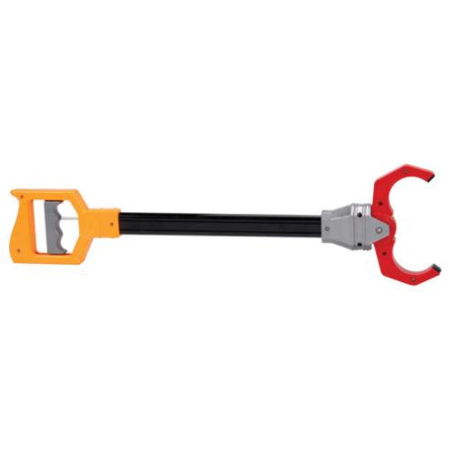 Grip tool with orange and red handles on a white background