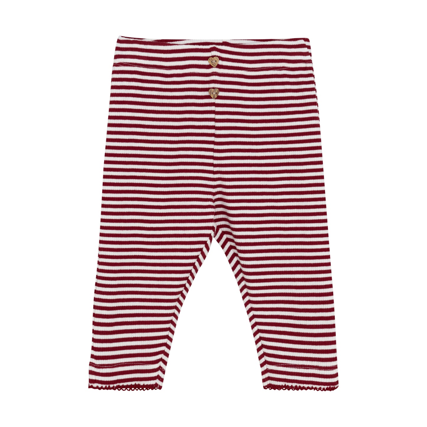 Red and white striped pants on a white background