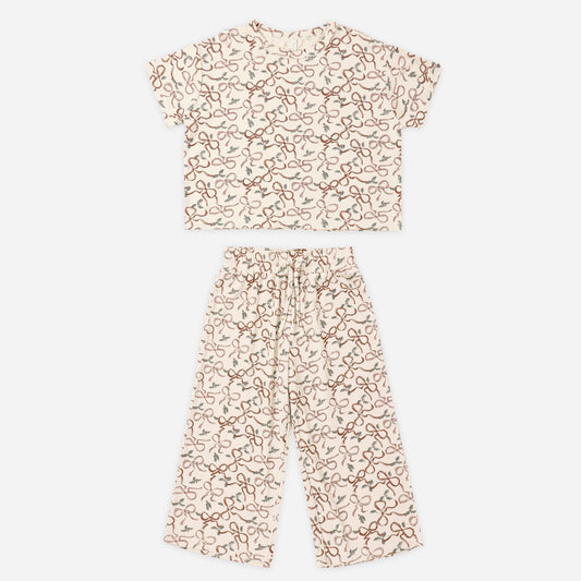 Rylee and Cru Ribbons Ruthie Set, a soft short sleeve top and pant set for girls