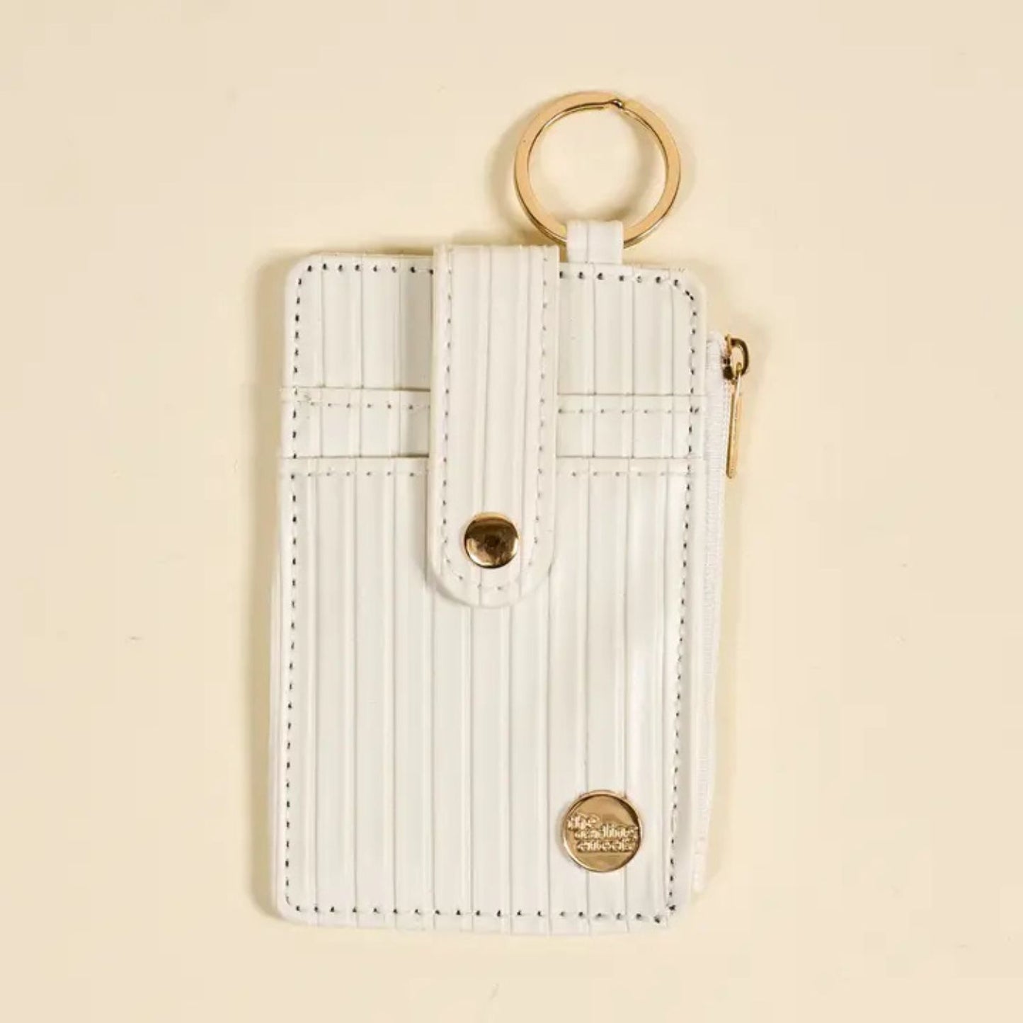 White Keychain Wallet For Organized Everyday Essentials