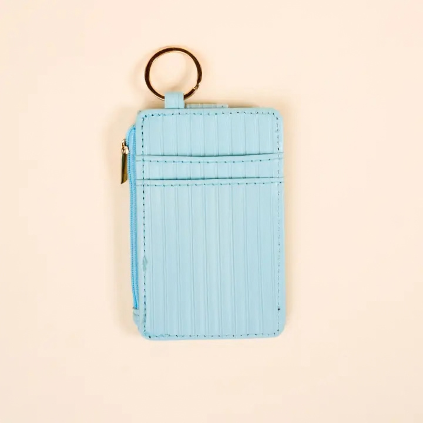 Compact Blue Keychain Wallet For Everyday Essentials