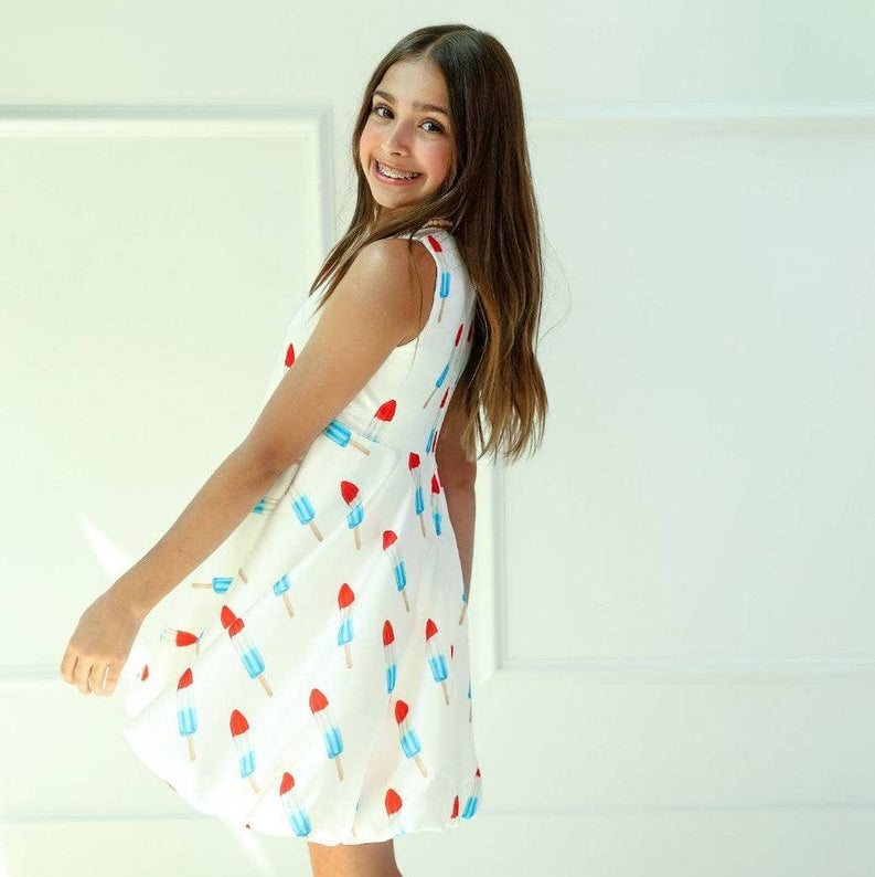 Red white and Blue popsicle Dress