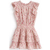 Pink Floral dress with ruffled sleeves 