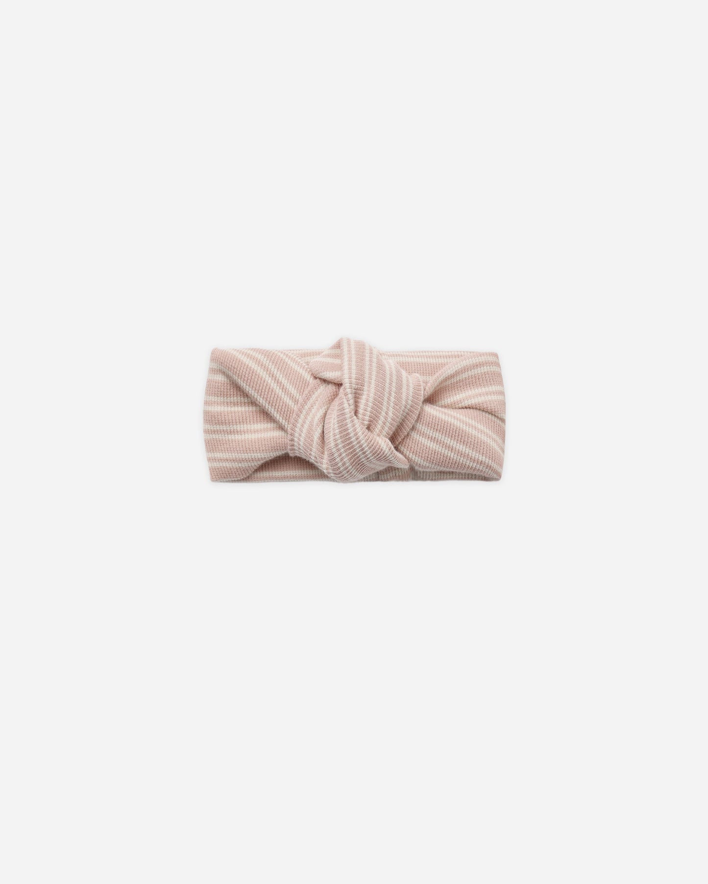 Rose Microstripe Headband flat lay - Quincy Mae organic cotton knotted headband
