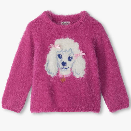 Baby girls posh poodle furry sweater by Hatley