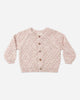 Rose Speckle Bubble Knit Cardigan - flat lay