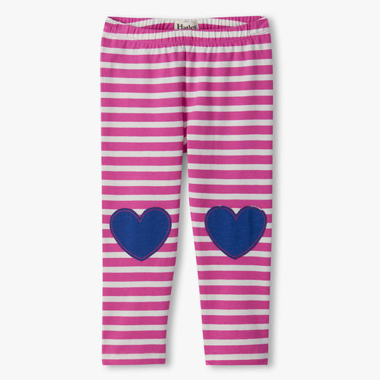 Girls rose violet stripe jersey leggings by Hatley