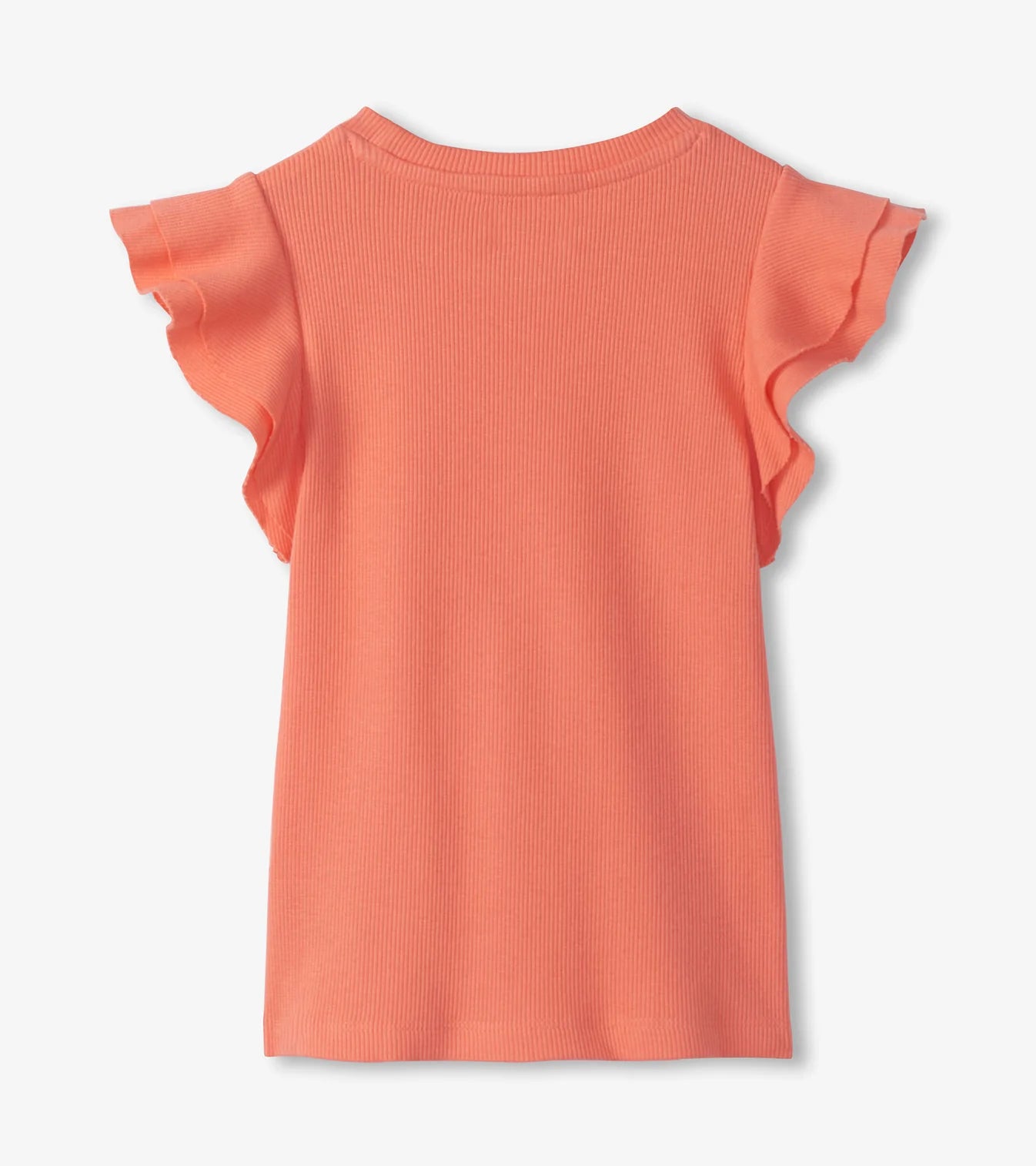 Coral Ruffle Sleeve Top
