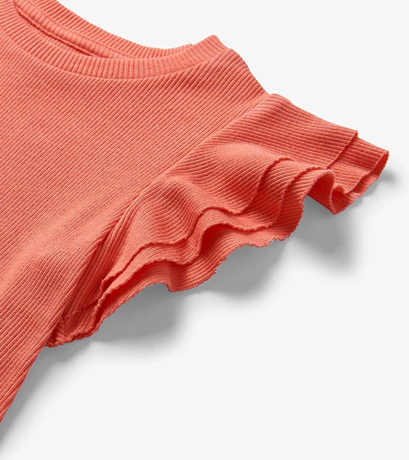 Coral Ruffle Sleeve Top