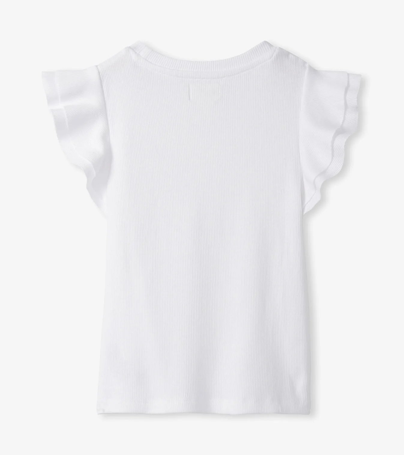 White Ruffle Sleeve Top