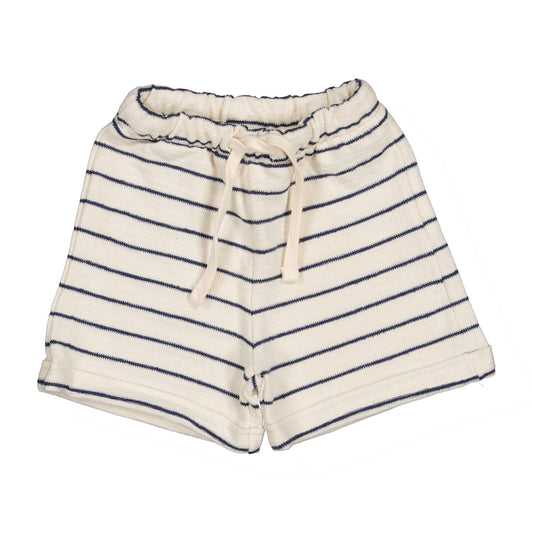 Blue Striped Drawstring Shorts