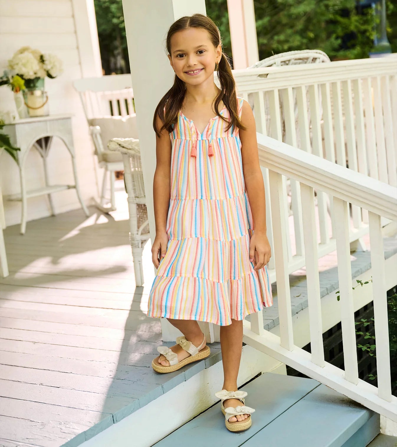 Sunny Stripes Tiered Dress