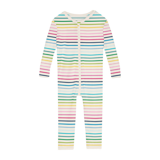 Happy Stripe Zip Flip Romper