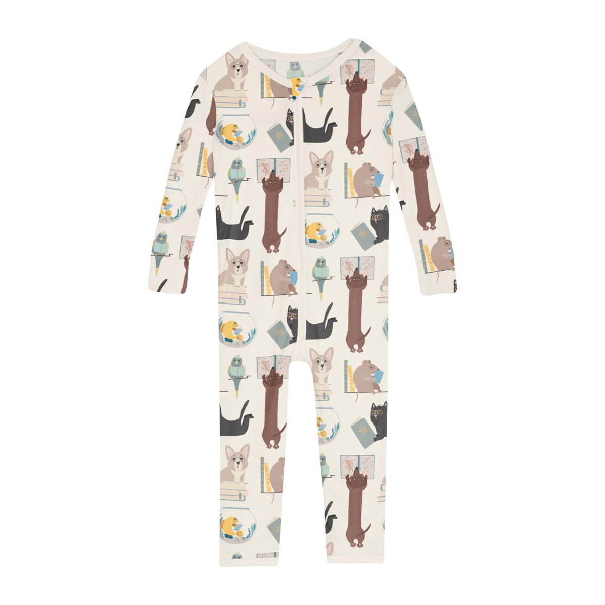 Books & Pets Zip Flip Romper