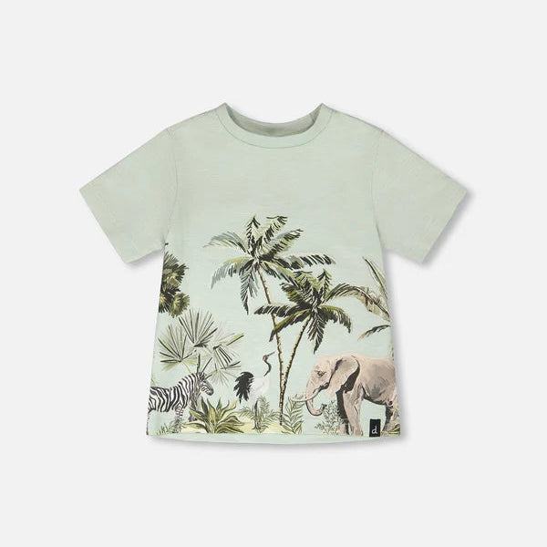 Sage tee with safari graphic