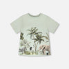Sage tee with safari graphic