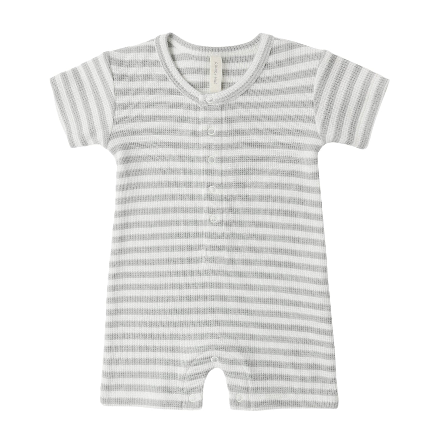 Sage striped henley baby romper