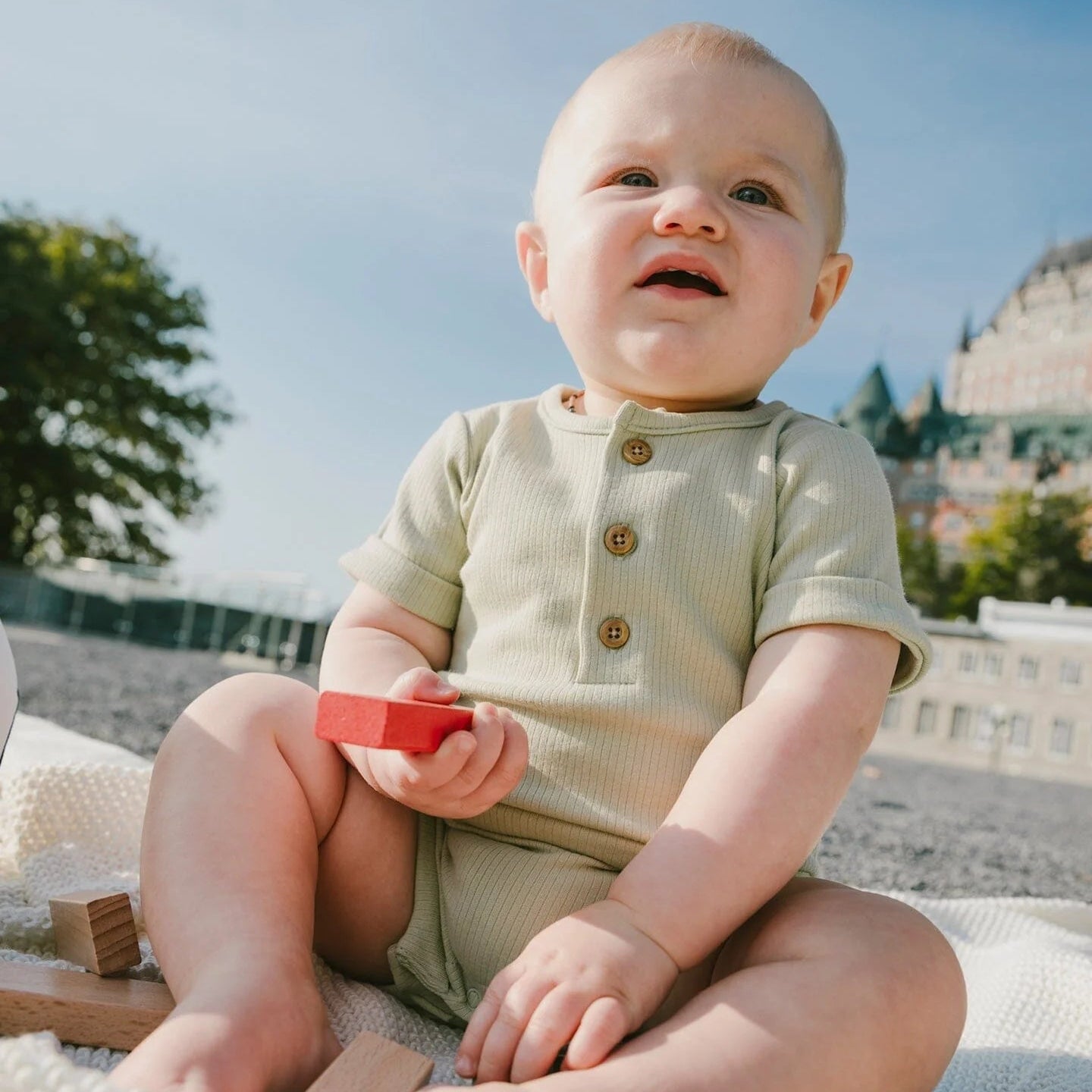 Desert Sage Pocket Romper