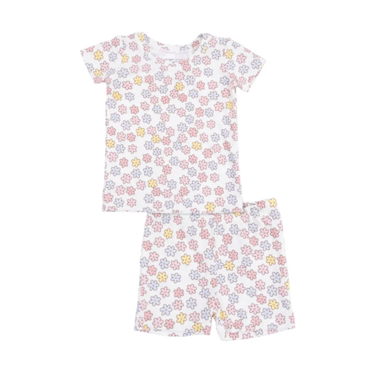 floral loungewear set with top and shorts