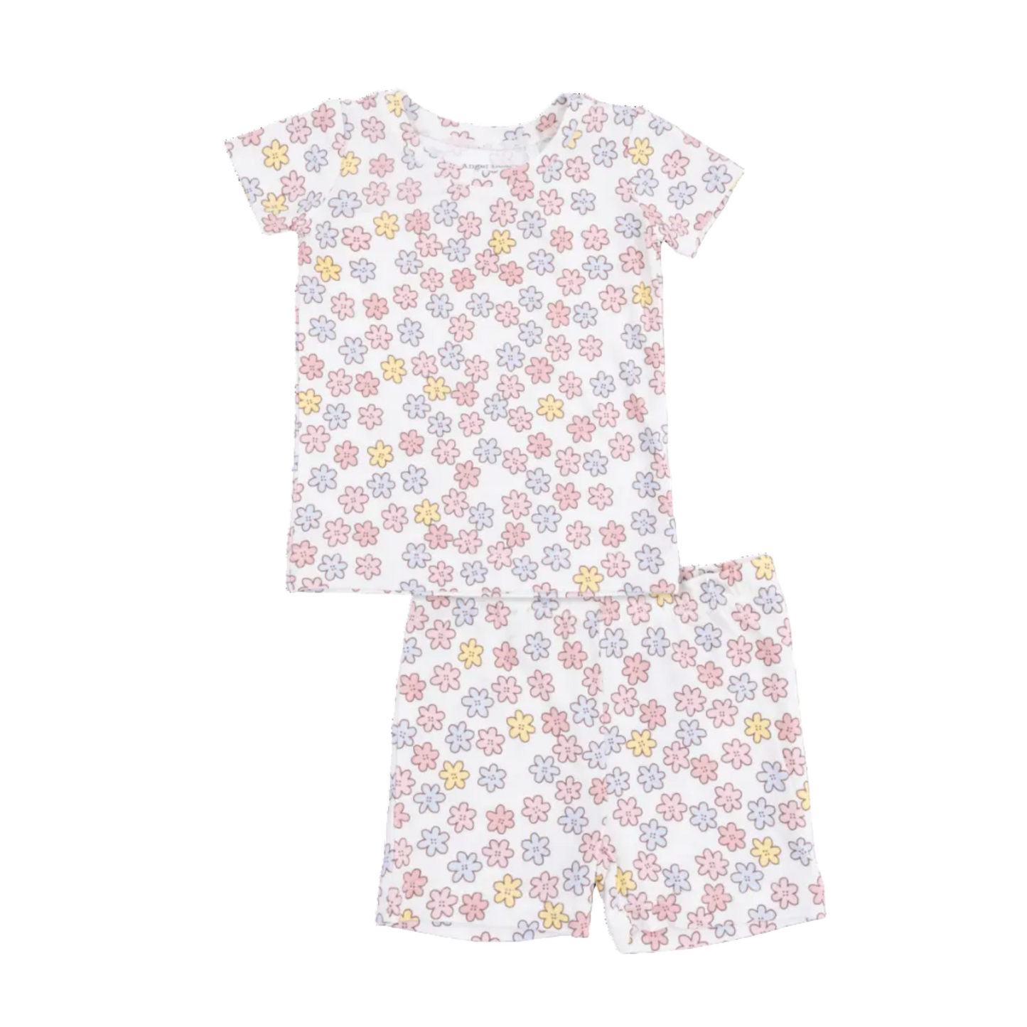 floral loungewear set with top and shorts